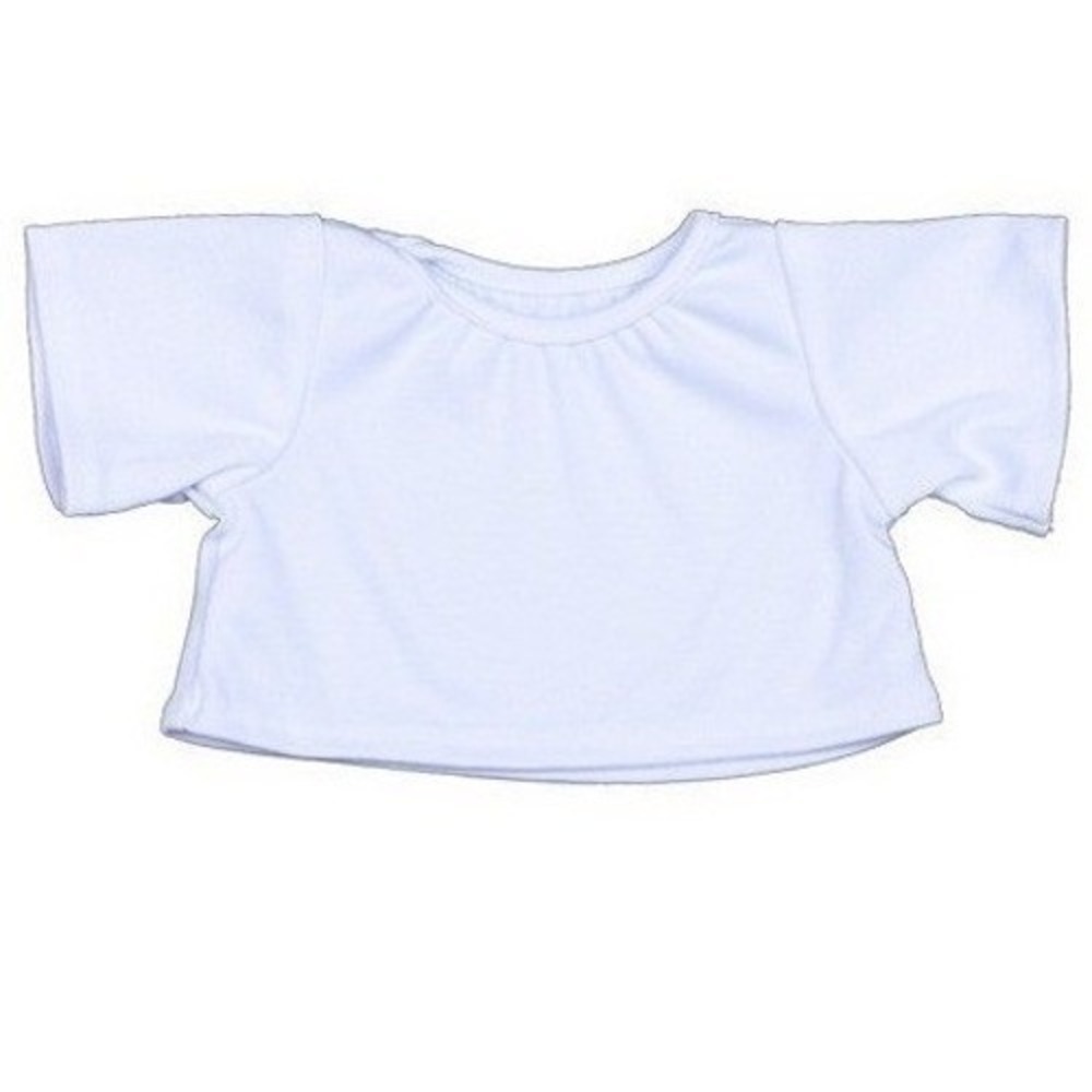 Teddy Mountain White Tee Shirt Fits 16" Stuffed Animals Bears for Custom Print